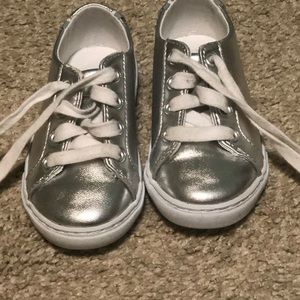 Janie & Jack silver girls sneakers